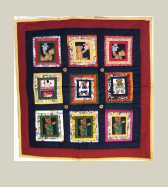 Bears in Log Cabins — Patchwork, 1985